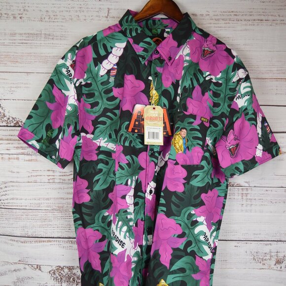 RSVLTS JURASSIC PARK "NOBODY CARES" Mens Size XL KUNUFLEX Shirt NWT - Picture 1 of 16